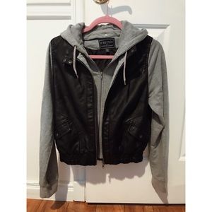 NWOT Black and Grey Zip Up Jacket